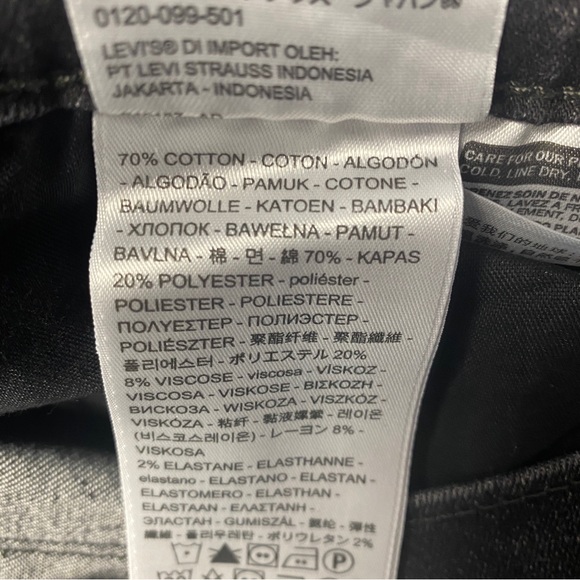 Levi's 721 high-rise skinny jeans 18W plus black stretch NWT classic denim - Picture 9 of 9